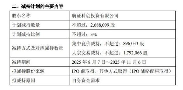 配资炒股免费开户 超卓航科：航证科创因其自身资金需求 拟减持不超3%公司股份